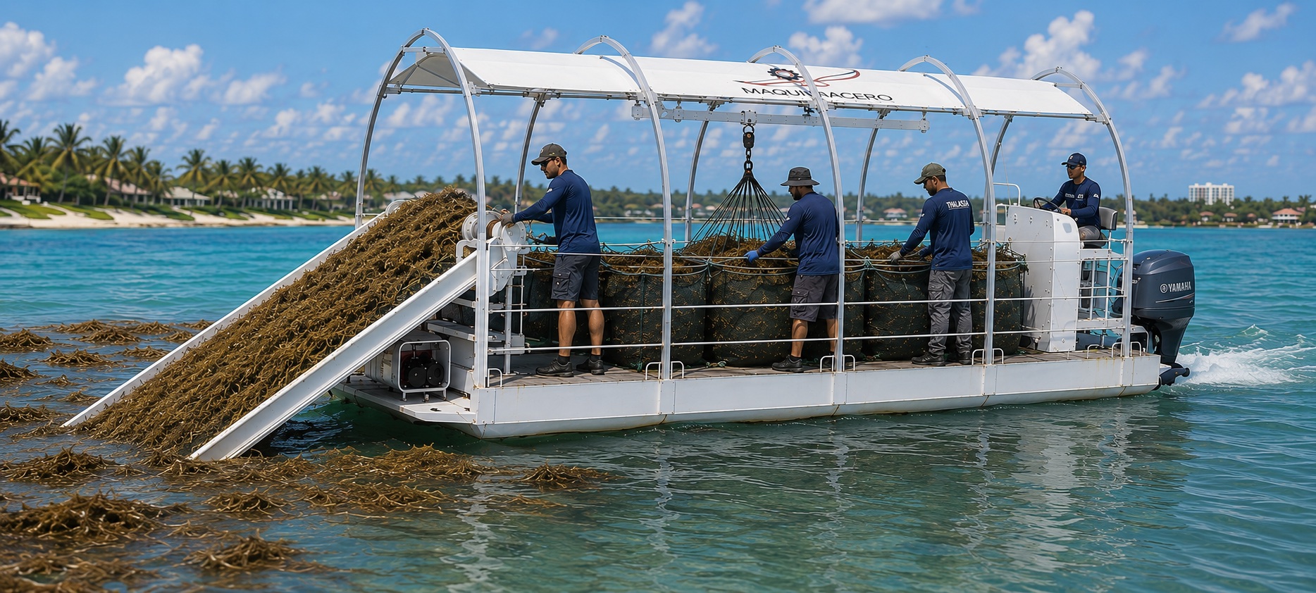 Sargassum harvesting vessel by Máquinacero